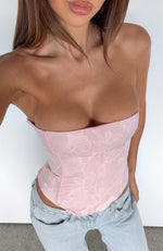 In The Mirror Strapless Bustier Dusty Pink