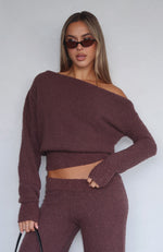 Please Be Mine Knit Sweater Chocolate