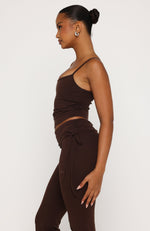 Pretty Vibes Singlet Chocolate | White Fox Boutique UK