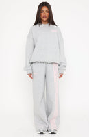 Release 15 Asalia Wide Leg Sweatpants Dark Grey Marle