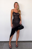 Ritz And Romance Midi Dress Black Polka Dot