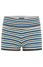 Skip Town Knit Booty Shorts Forrest Stripe