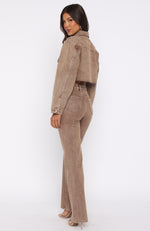 Something To Prove High Rise Straight Leg Jeans Tan Wash