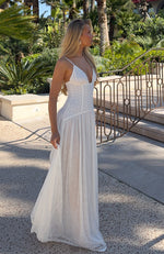Sultry Shore Broderie Maxi Dress Off White | White Fox Boutique UK