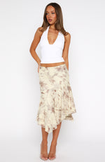 Summer In Bali Midi Skirt Golden Dusk
