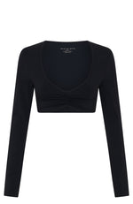 Sync Long Sleeve Crop Black