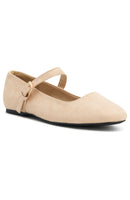 Tayla Ballet Flats Sand Faux Suede