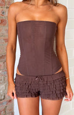 Tell Me A Secret Mini Shorts Chocolate