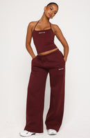 Test Drive Wide Leg Sweatpants Dark Cherry