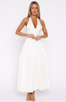 Tinsel Trouble Halter Midi Dress White