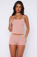 Volume Maxed Knit Top Cotton Candy Stripe