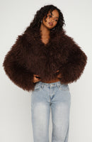 Weekend Away Fur Jacket Chocolate