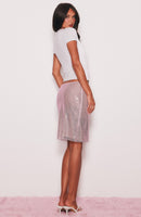 Wild Pulse Embellished Midi Skirt Baby Pink