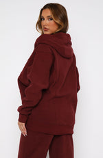 Everything You Want Zip Front Hoodie Merlot