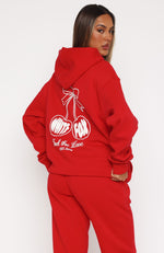 Love Of My Life Oversized Hoodie Red