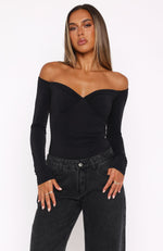 Your Muse Long Sleeve Bodysuit Black