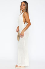 Romantic Lover Knit Maxi Dress White