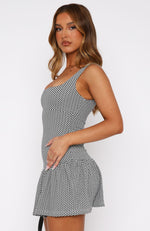 Want You Here Mini Dress Black Gingham