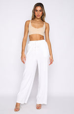 Live It Up Linen Pants White