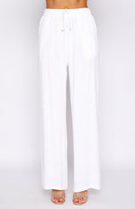 Live It Up Linen Pants White