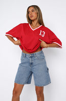 Moves To Make Oversized Sports Tee Red