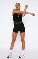 Stronger High Waisted Shorts 3" Black