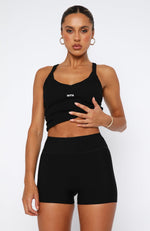 Stronger High Waisted Shorts 3" Black