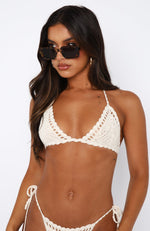 Chasing Summer Crochet Bikini Top Cream