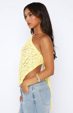 It's A Love Story Lace Top Lemon