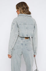 Love You Again Denim Jacket Light Blue Acid Wash