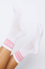 Count On It Socks White/Pink