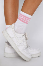 Count On It Socks White/Pink