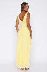 Tell Me Everything Maxi Dress Lemon