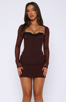 No Other Love Long Sleeve Mini Dress Chocolate