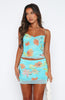 Perfect Symphony Crop Sky Blue Floral