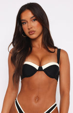 Vaucluse Bikini Top Black/White