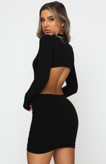 Break The Rules Long Sleeve Mini Dress Black