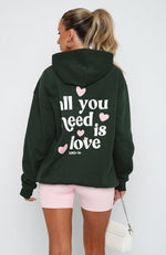 All You Need Is Love Hoodie Forest Green