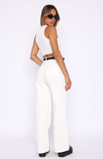 Lola High Rise Wide Leg Jeans Cream