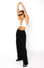 Live It Up Linen Pants Black