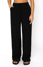 Live It Up Linen Pants Black