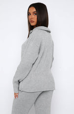 Let's Get Cosy Knit Sweater Grey Marle