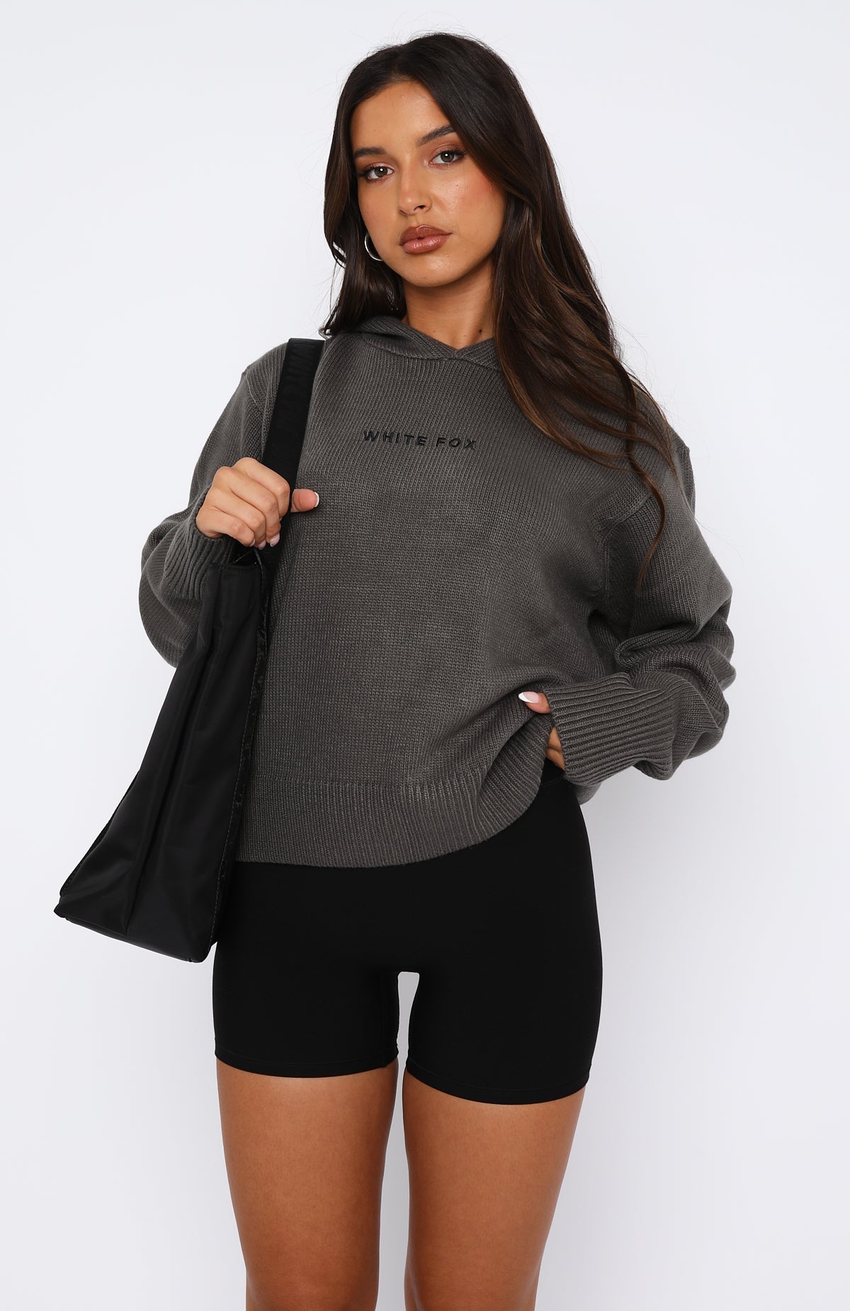 It's Cool Knit Hoodie Charcoal | White Fox Boutique UK