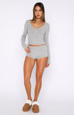 Girl Talk Pyjama Set Grey Marle