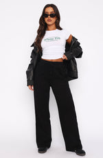 You'd Love It Here Wide Leg Sweatpants Black