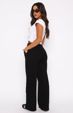 You'd Love It Here Wide Leg Sweatpants Black