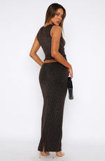 Never Again Maxi Skirt Bronze