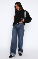 Always Be Yourself Low Rise Straight Leg Jeans True Blue Wash