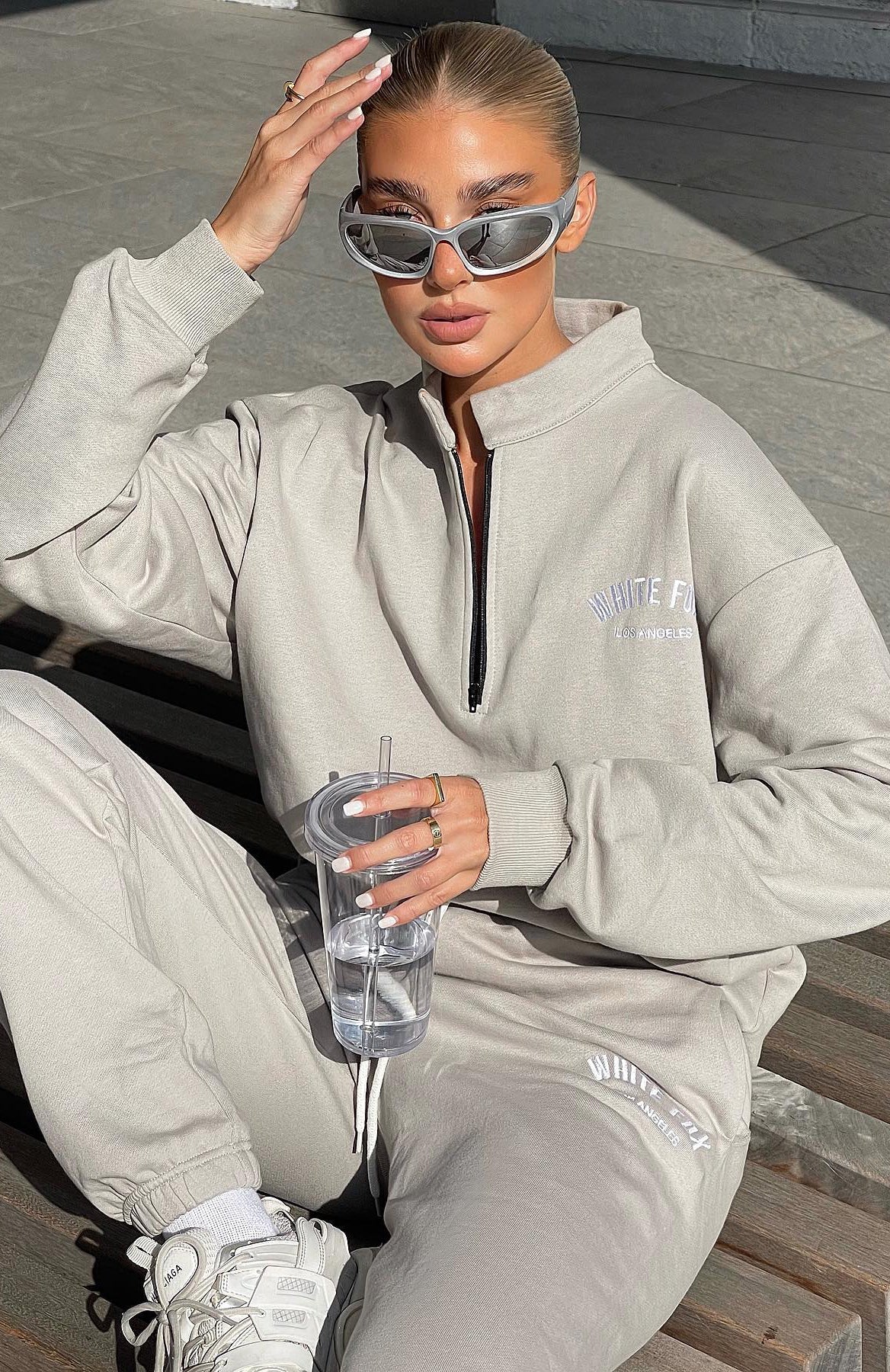 The Highest Demand Zip Front Sweater Taupe | White Fox Boutique UK