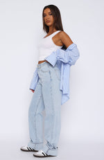 Blair High Rise Wide Leg Jeans Light Blue